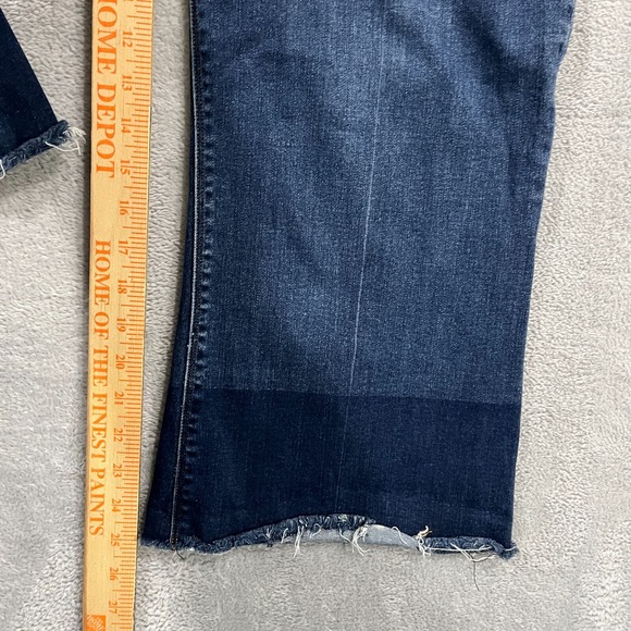 Spanx Jeans Women's 3X Pull On‎ Wide Leg Raw Hem Inseam 25" Short Blue Stretch - Picture 9 of 10